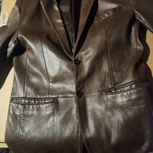 Mossimo Dutti Brown Leather Blazer Jacket